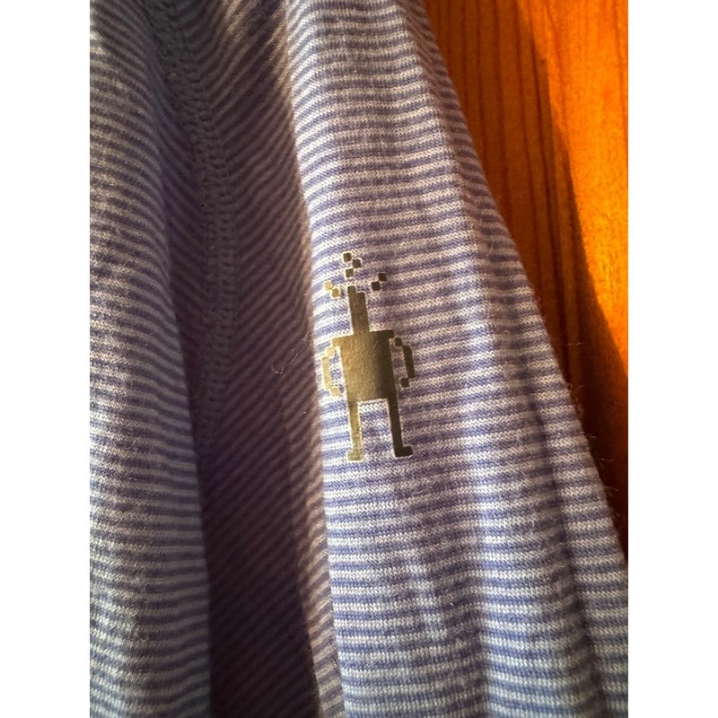 Smartwool 1/4 Zip Pullover XXL Blue Striped Merino 150 Base Layer Gorpcore gallery