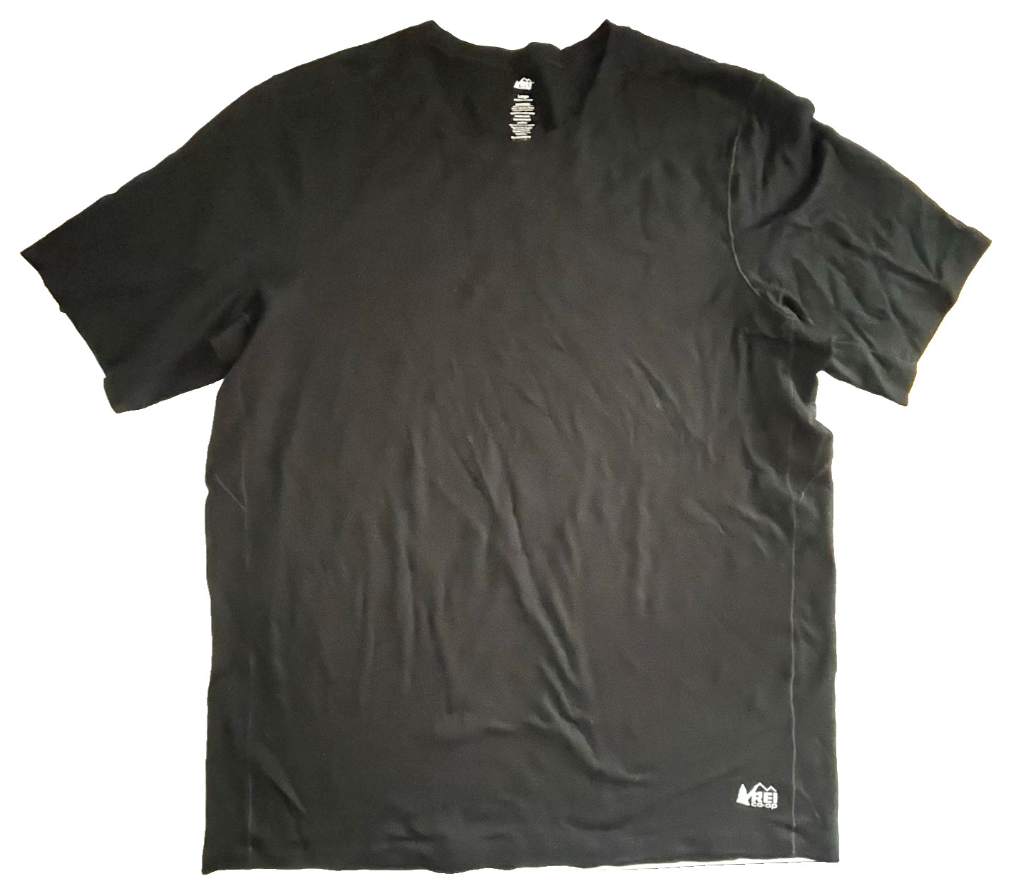 REI Co-op MERINO WOOL T-Shirt Men’s L Hike SHORT SLEEVE BLACK Ski Mid Layer EUC gallery