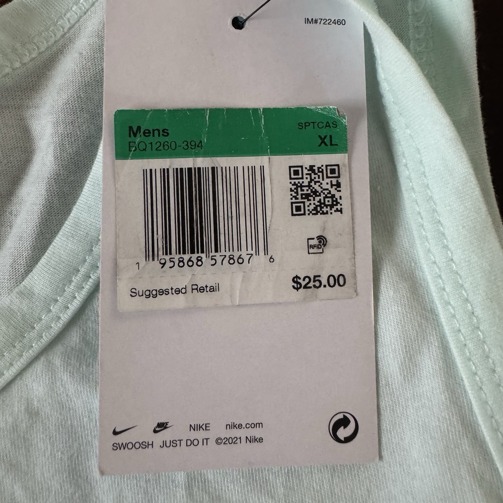 Nike Sportswear Club Tank Top Barely Green Mint Sz XL Men's BQ1260-394 gallery