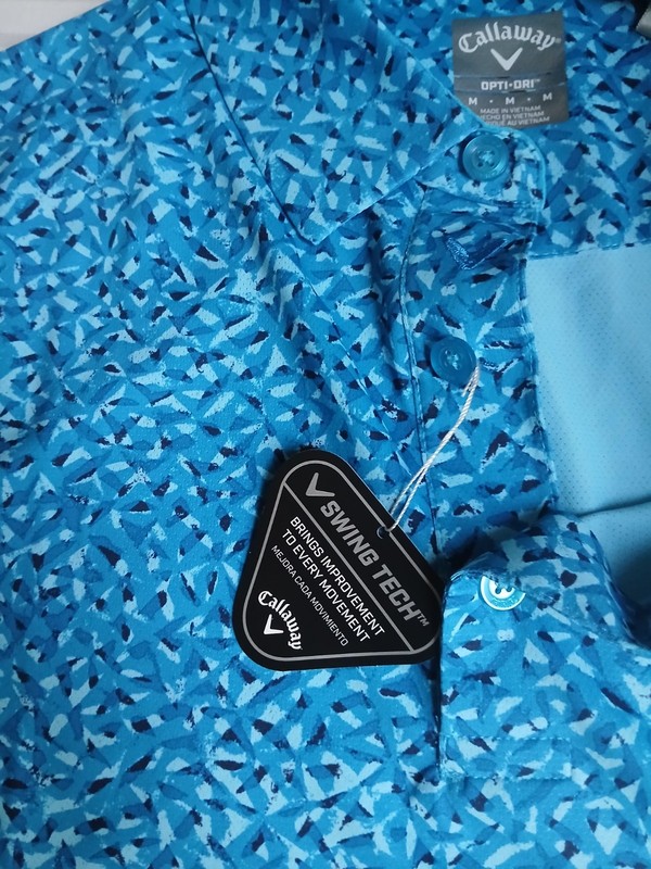 Callaway Polo Medium Opti Dri Swing Tech Geometric Stretch Active Golf Wicking gallery