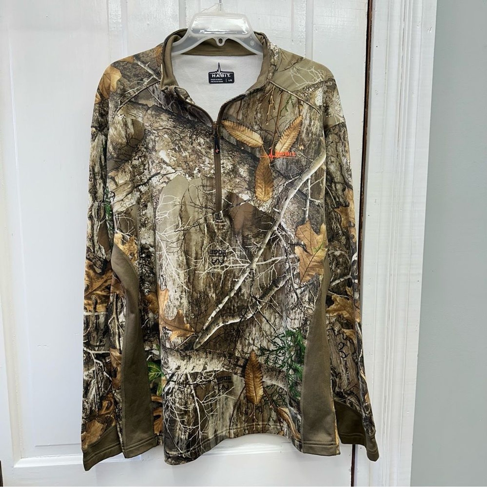 Habit scent factor realtree camo camouflage 1/4 zip pullover jacket men's large gallery