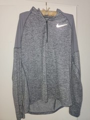 Nike Dri-Fit Element Half-Zip Long Sleeve Running Top – Heather Gray Mens M