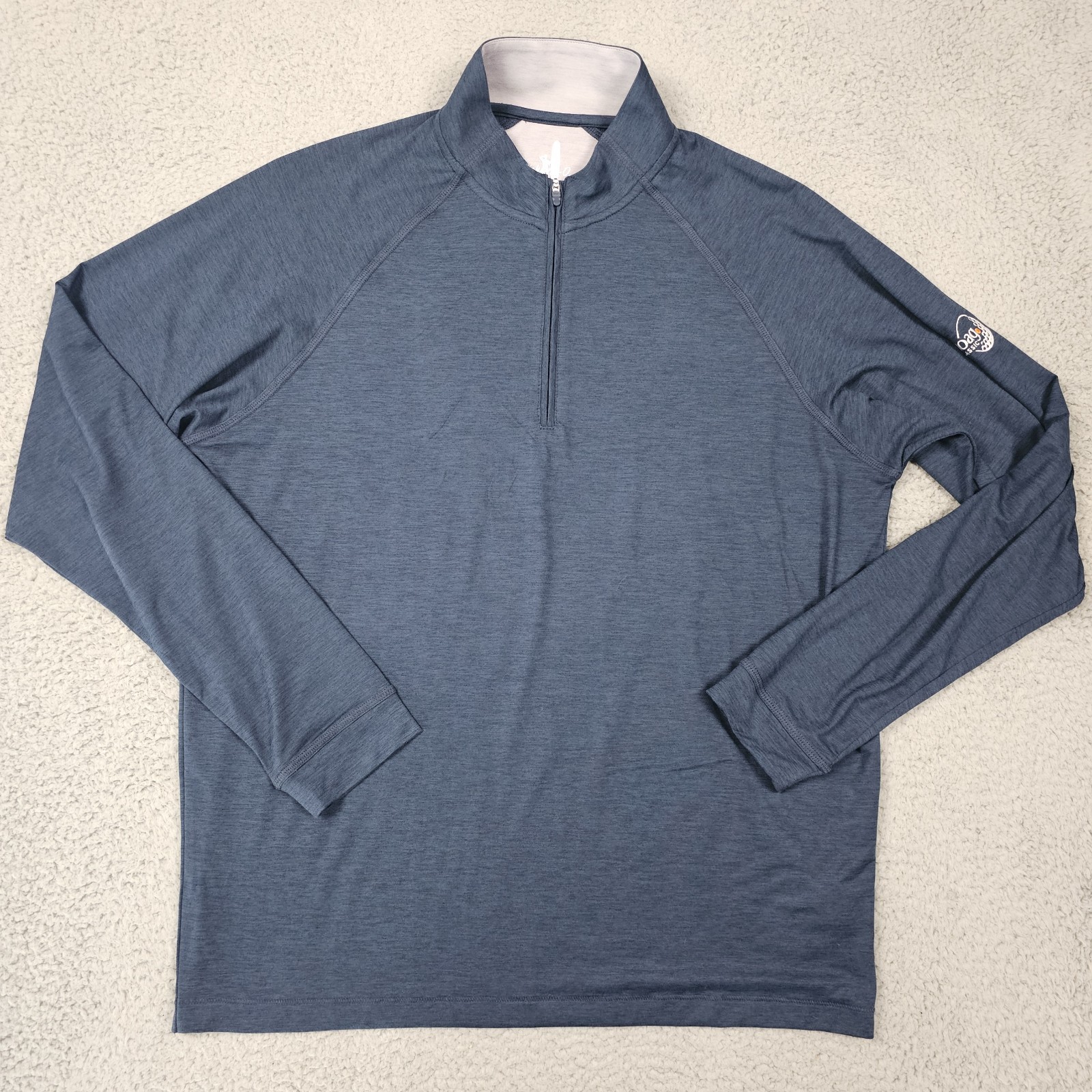 Johnnie O Freeborne Performance 1/4 Zip Pullover Mens Large Blue Golf Stretch gallery