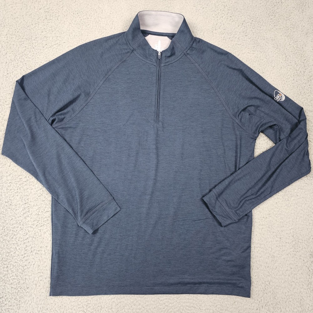 Johnnie O Freeborne Performance 1/4 Zip Pullover Mens Large Blue Golf Stretch
