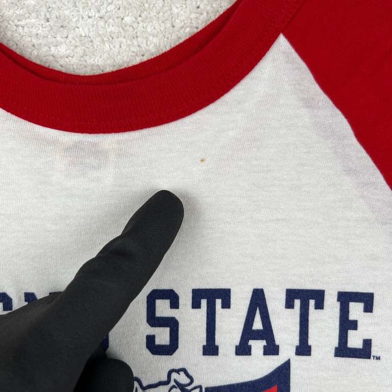 VTG Fresno State Bulldogs Baseball Shirt Mens L White Red Russell Football gallery