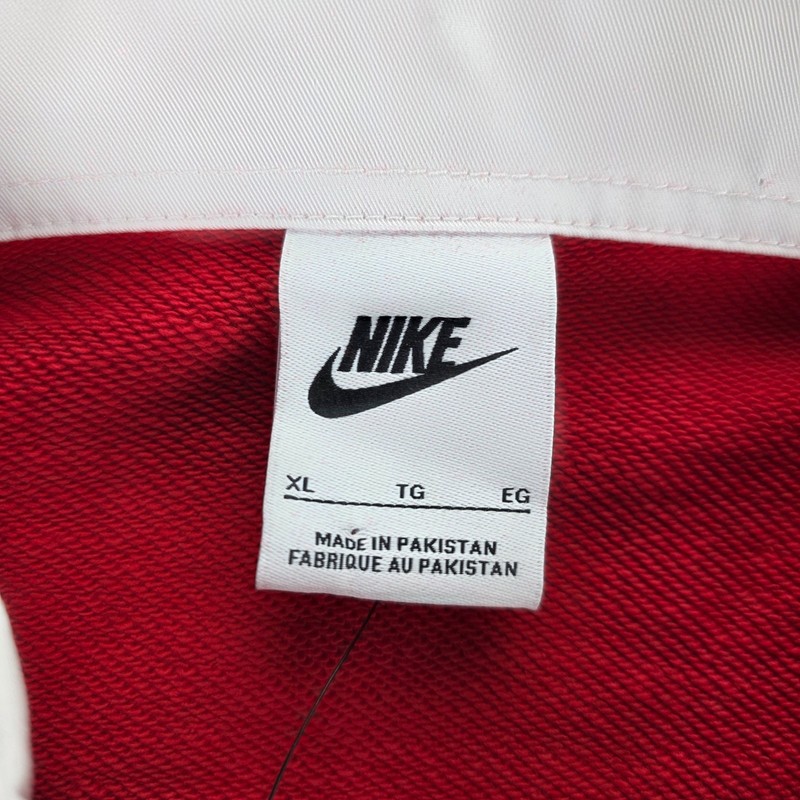Nike Club Fleece Long Sleeve Polo Rugby Shirt Mens Size XL Red FN3112-657 NWT gallery
