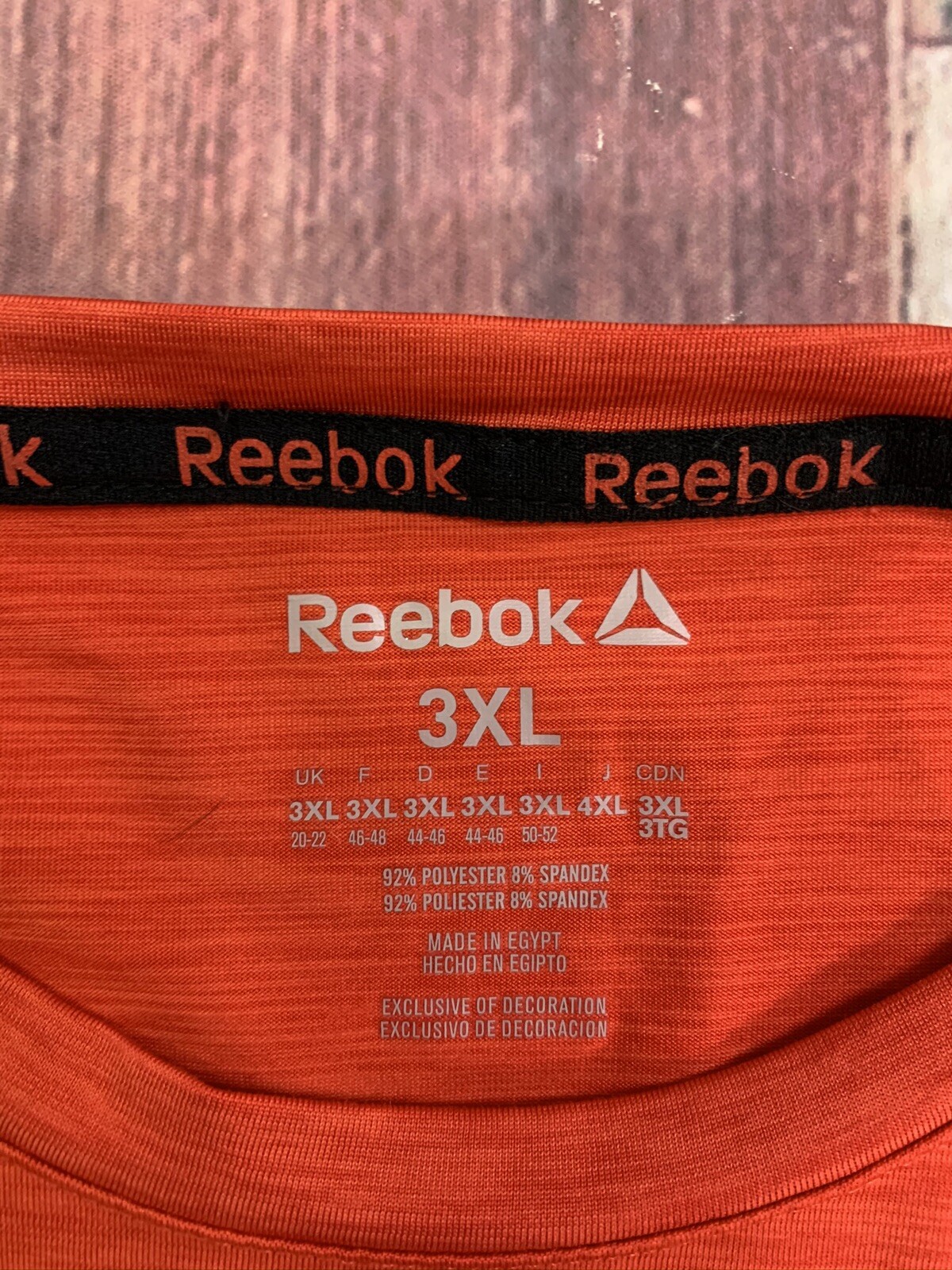 Reebok Dry Fit Red Orange Athletic Short Sleeve T-Shirt Mens Size 3XL gallery