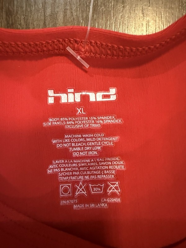 NWT HIND Red Black Athletic Performance Tank Top UV Protection Dry-Lete Men’s XL gallery