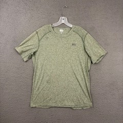 REI T-Shirt Mens Large Green Polyester Hiking Outdoor Nature Everyday Dad