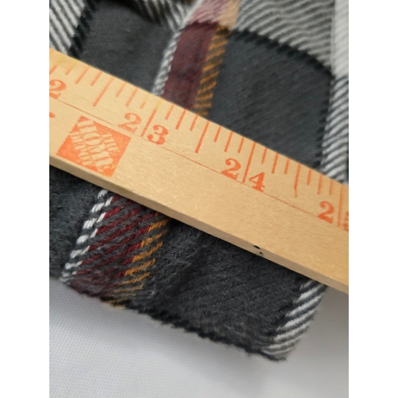 Lands’ End Flannel Shirt Men M Charcoal Plaid Traditional Fit Cotton Button Down gallery