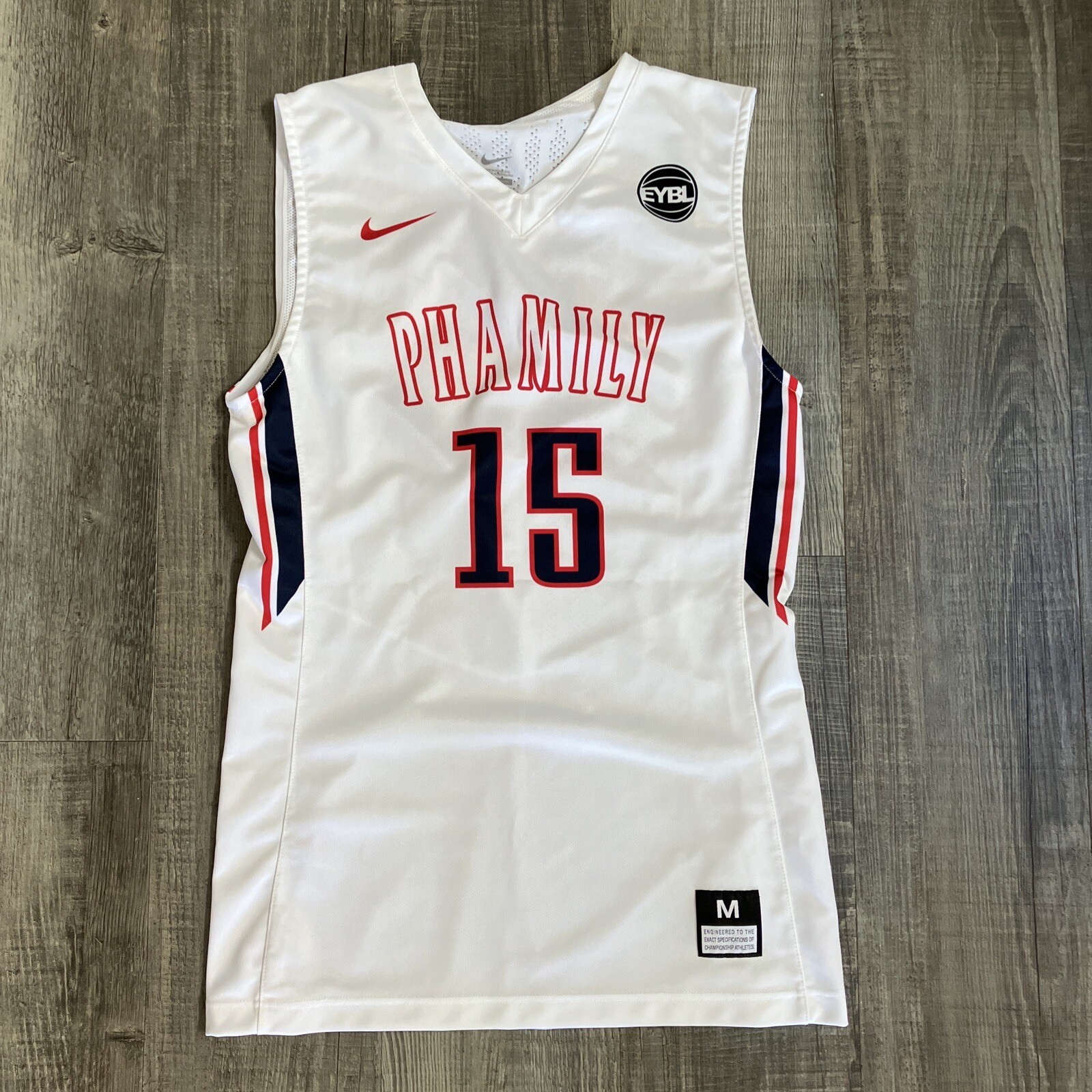 EYBL Nike Phamily Game Jersey 2017 Basketball Coach Bagley White Mens M gallery