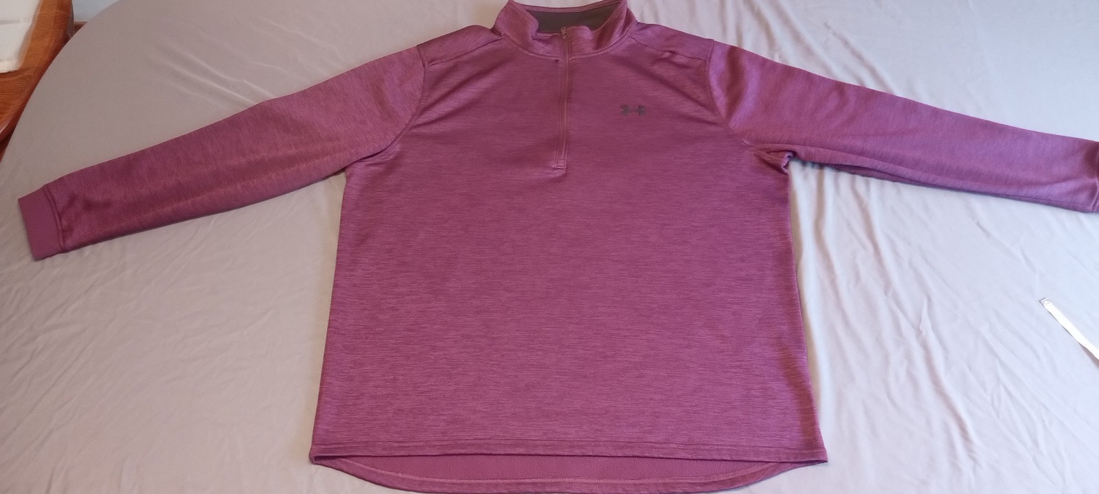 Under Armour ColdGear Mens 1/4 Zip Pullover 3XL Maroon Heather Fleece Lined gallery