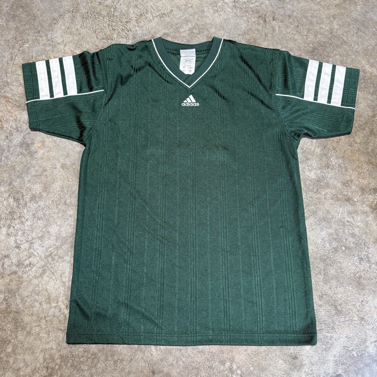 Adidas Vintage Green Striped Soccer Jersey Warmup Shirt #16 Size Medium gallery