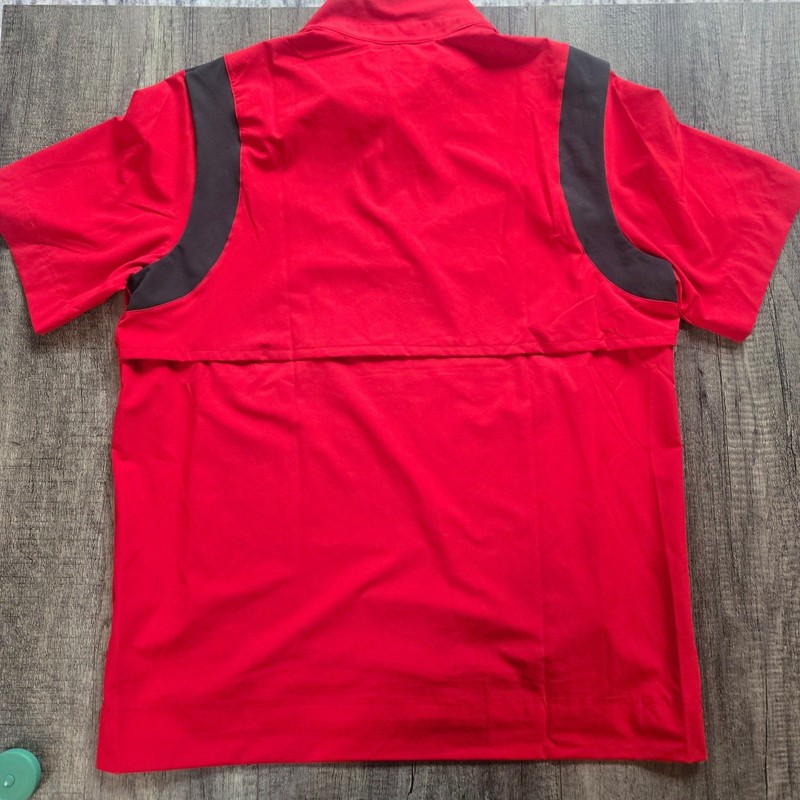 Nike Mens Red Short Sleeve Quarter Zip Pullover Training Top Large gallery