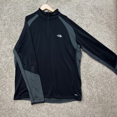 The North Face Pullover Mens XL Black Gray Colorblock 1/4 Zip Flight Series EUC