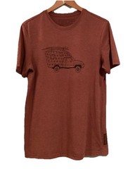 ☀️Patagonia Surf Camper Men’s Tee T Shirt Rusted Iron Red Medium Slim Free Shp