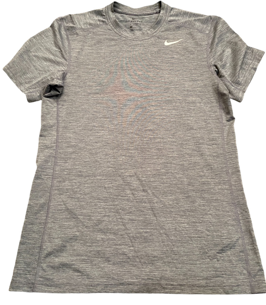 NIKE Dri Fit Active Stretch Fitted Gray Workout Athletic Shirt Top mens S 896745