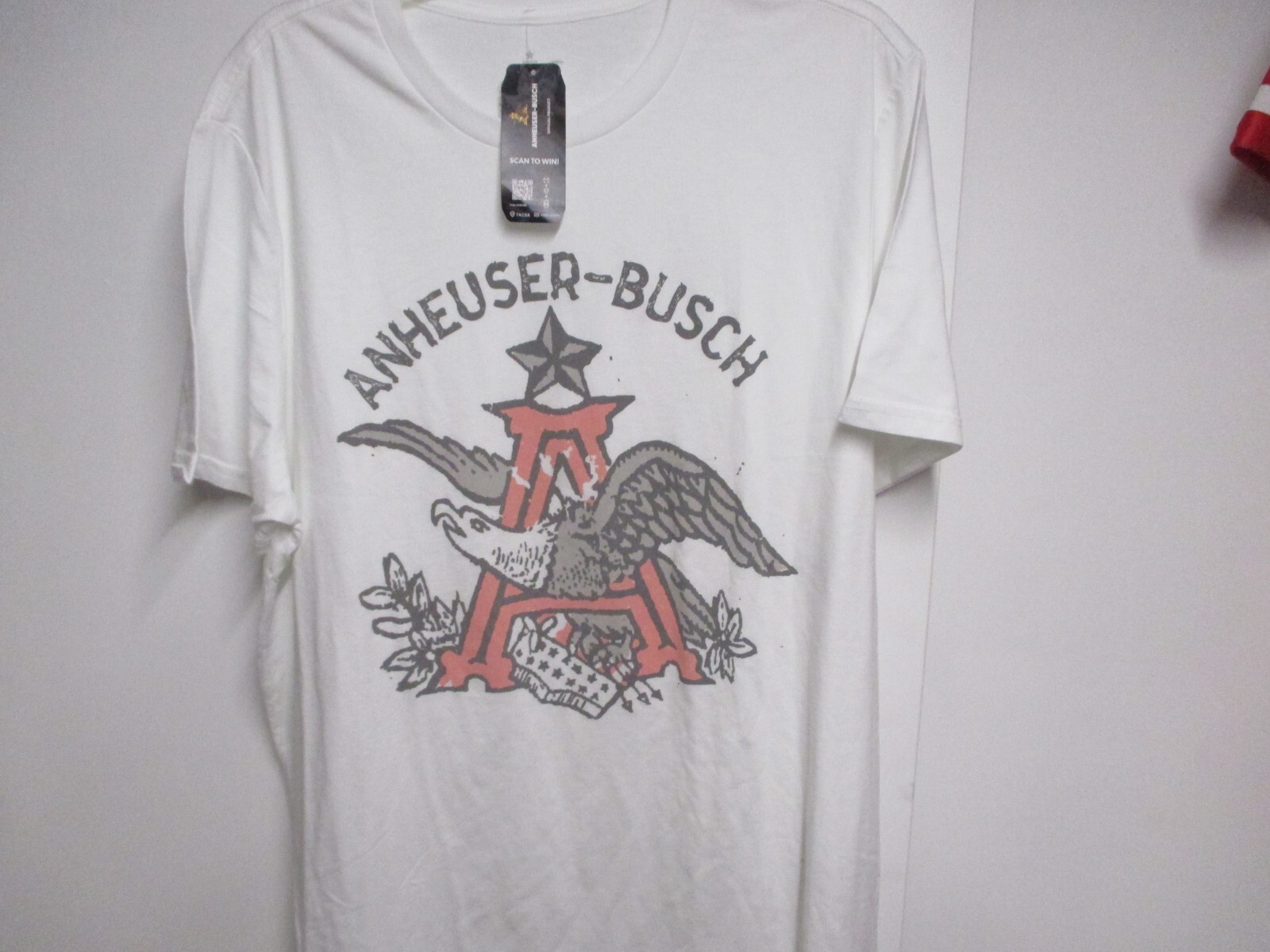 ANHEUSER-BUSCH MENS (CLASSIC LOGO) T SHIRT (XXL) NWT WHITE, SOFT COOL LOGO gallery