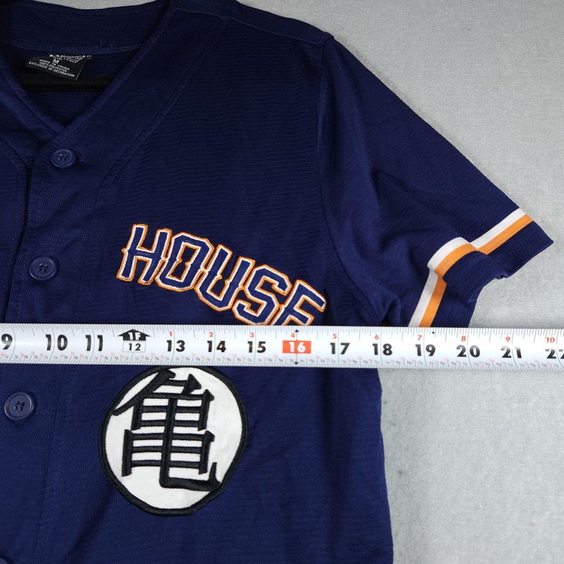 Dragon Ball Z Kame House Shirt Mens Medium Blue Baseball Jersey Anime Button gallery