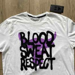 NWT Under Armour Project Rock Blood Sweat Respect Brahma Bull White T-Shirt