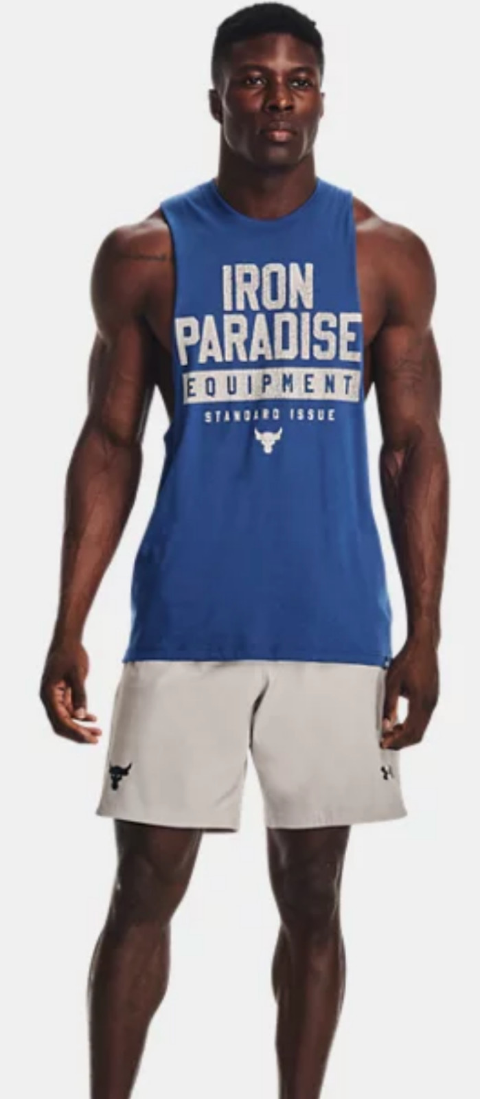 Under Armour Project Rock Iron Paradise Blue Tank Top Mens Multiple Sizes NEW gallery