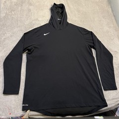 Nike Dri-FIT Lightweight Hoodie Shirt Mens XLT Black Long Sleeve Athletic