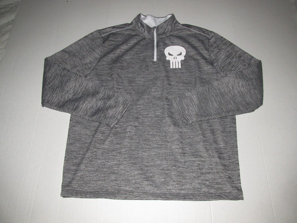 Marvel Mad Engine The Punisher 1/4 Zip Sweatshirt Size Large