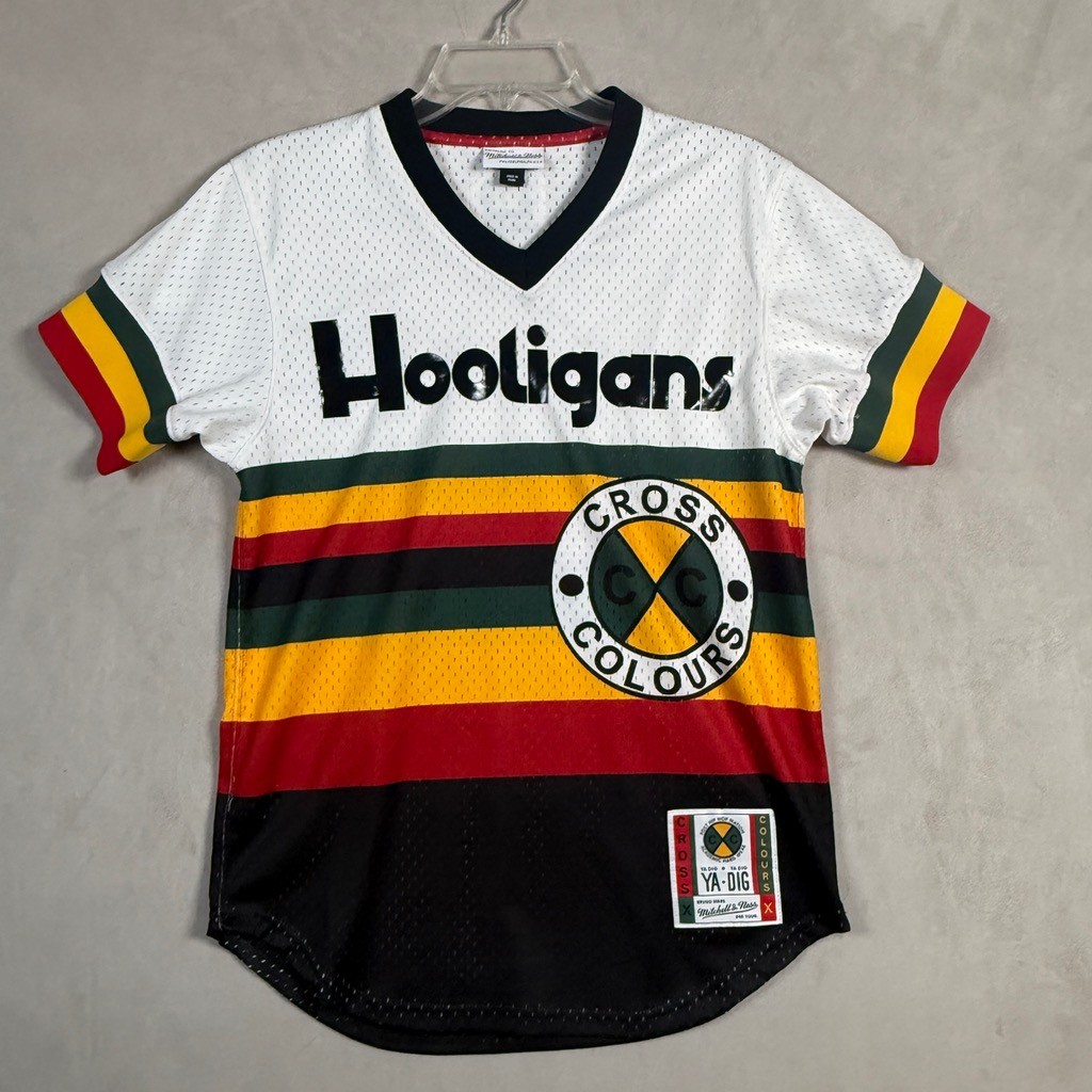 Mitchell & Ness Bruno Mars Hooligans Jersey S/M Cross Colours 24K Magic Tour A9 gallery