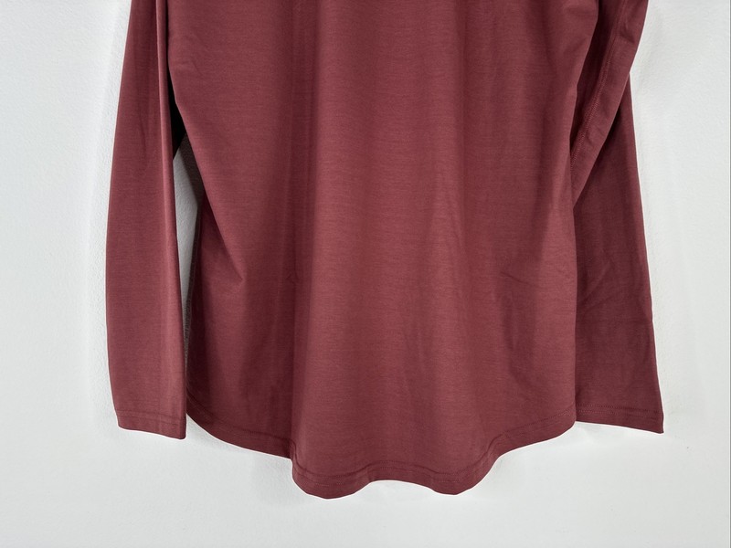BYLT Drop Cut Lux Long Sleeve Shirt Mens Size XXL Red Curved Hem NWOT gallery