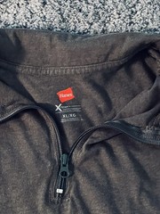 Hanes X-Temp Shirt Mens XL Gray Quarter Zip Lightweight Performance Pullover