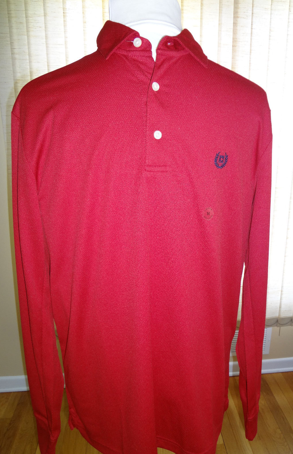 NWT Chaps Performance Stay Dry Mens Red Polo Shirt Long Sleeve in size M gallery