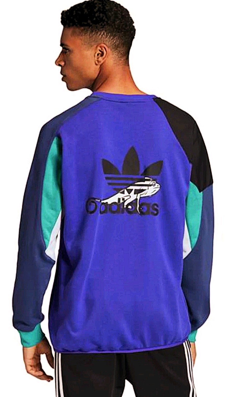 Adidas Originals Mens Soccer Purple Multicolor Logo Sweatshirt FM3697 Rare NEW gallery