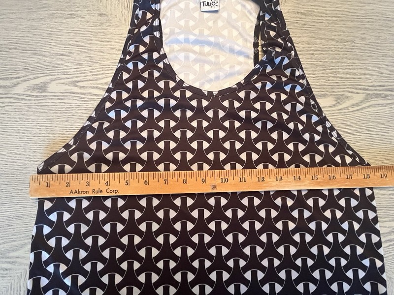 Tulio Men's Geometric Pattern Tank Top Black & Silver Sz. S gallery