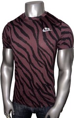 NWT! Nike Sportswear Burgundy Crush Tee Mens Medium Tiger Print Shirt DN5187-652