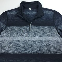 LARGE Lululemon Mens Quarter 1/4 Zip Pullover Grey Black Multicolor