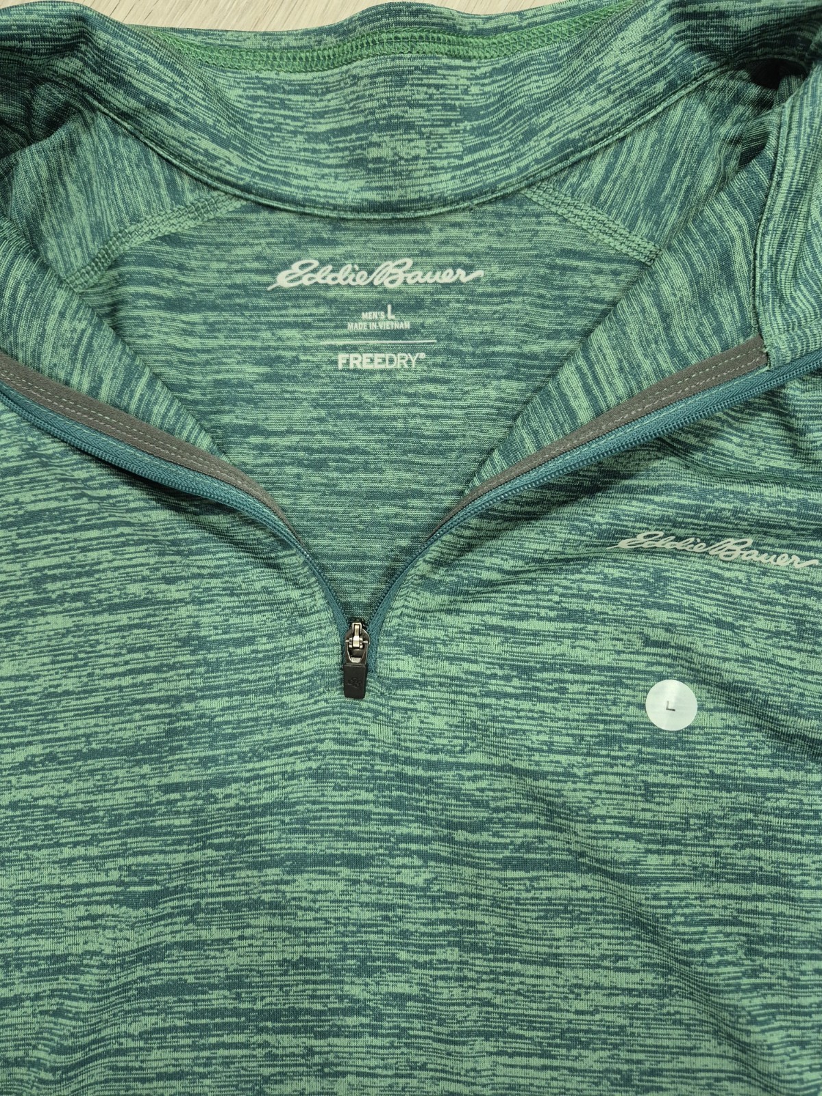 Eddie Bauer Pullover Mens Large Spearm Motion FreeDry Quarter Zip Shirt Nwt gallery