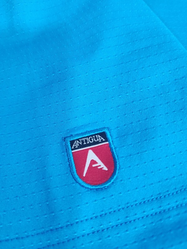 Antigua Desert Dry Golf 1/4 Zip Pullover w/Mesh Armpits Blue/Gray, Men's Size XL gallery