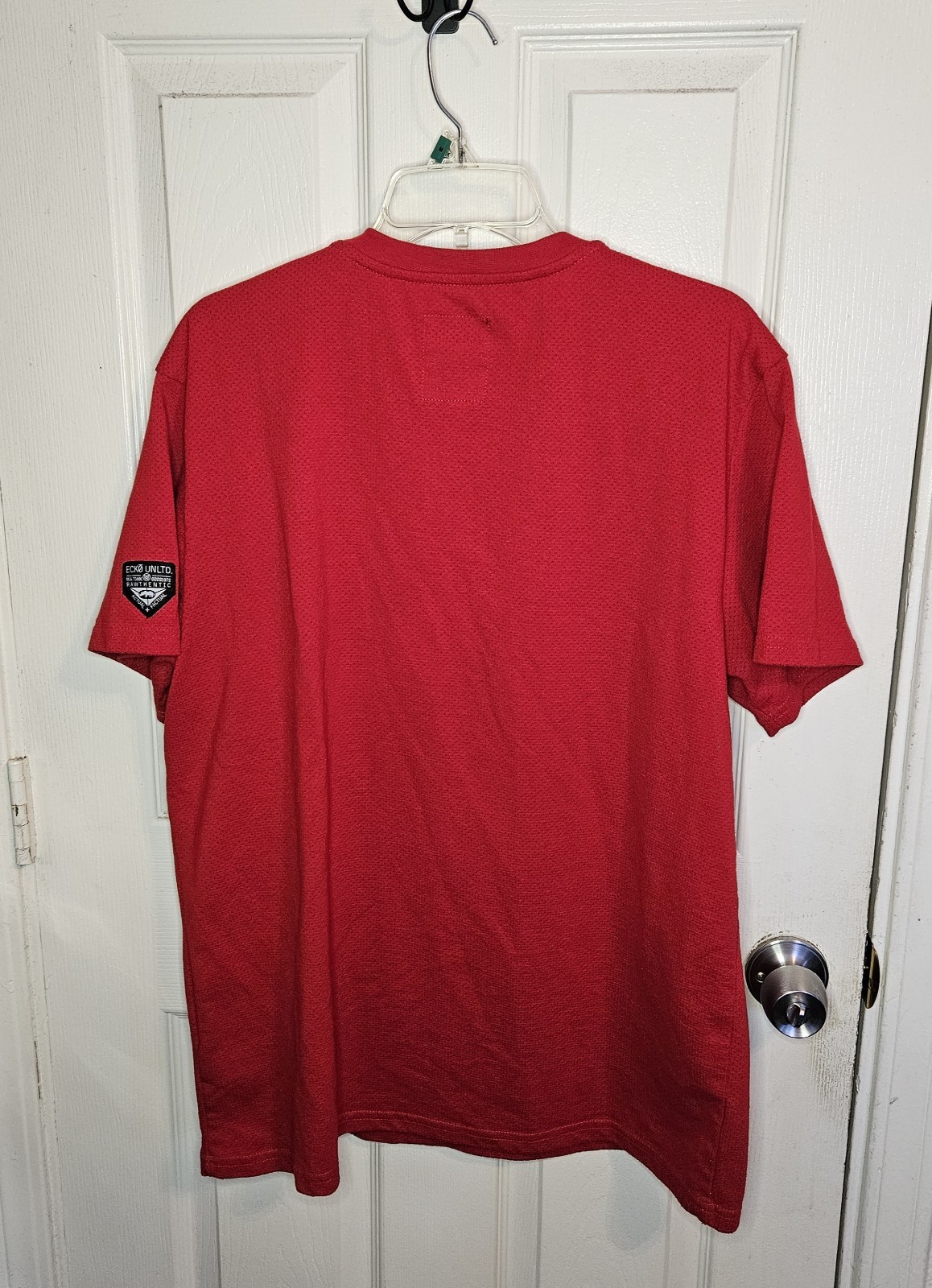 Y2K Ecko Unltd Red Mesh Shirt Men Large Short Sleeve Embroidered Logo Streetwear gallery