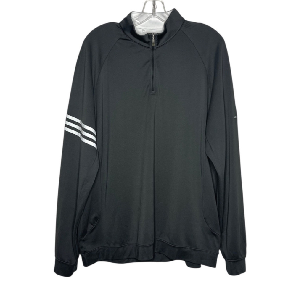 Adidas Golf Climalite 1/4 Zip Pullover Mens Large Gray Long Sleeve Athletic Top