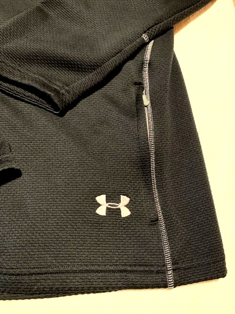 Under Armour Mens Long Sleeve Large Black 1/4 Zip Side Pockets Pullover gallery