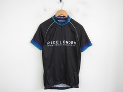 Ride London 100 cycling jersey black white full zip, 3 pocket size Large