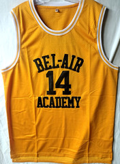 Bel-Air Smith #14 Size XXL Gold Basketball Jersey Hip Hop TV Sitcom