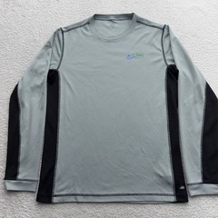 Alo Yoga Mens Grey Black Colorblock Performance Long Sleeve Shirt Size M Active