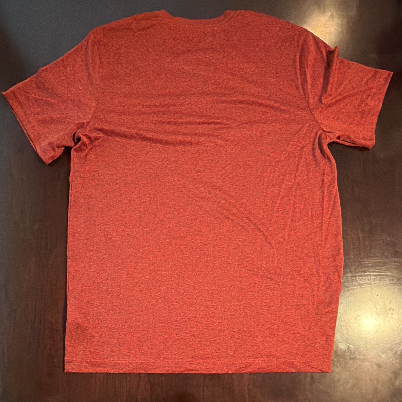 Nike Dri-FIT "The Nike Tee" Men's M Red Heathered Crew Neck Breathable Logo gallery