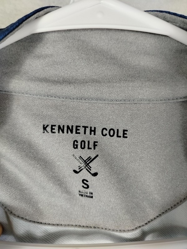Kenneth Cole Golf Pullover Mens Small Blue 1/4 Zip Geometric Stretch Long Sleeve gallery