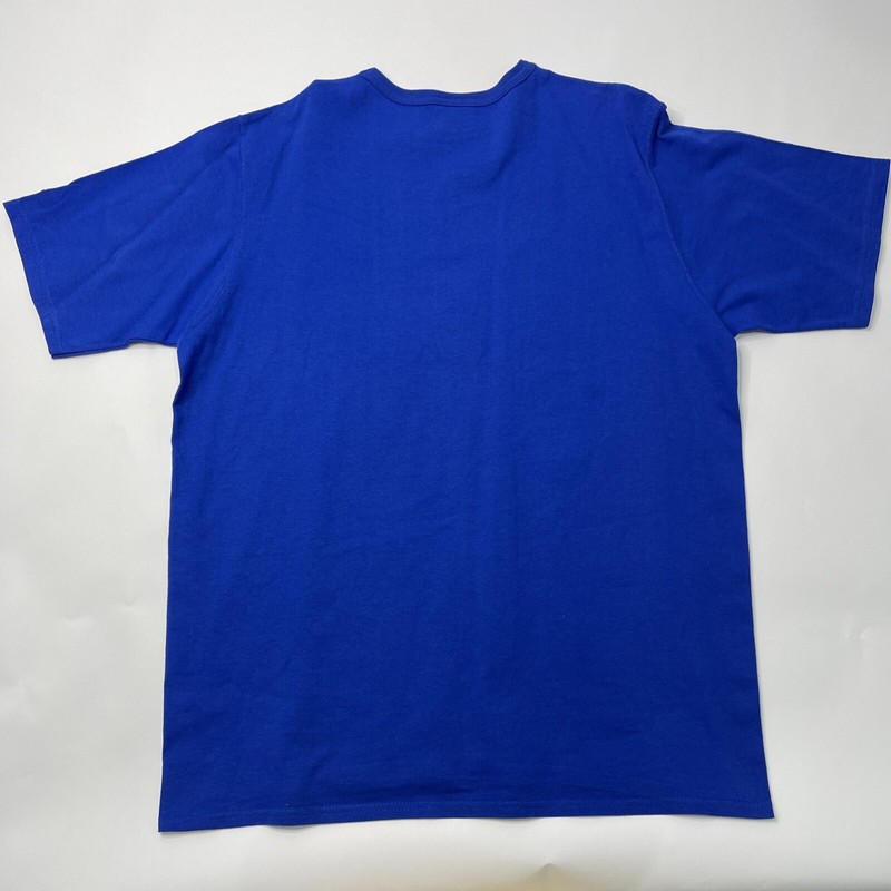 Champion Men's Tee Short Sleeve T-Shirt Spell Out Logo Heavy Top Blue Size XL gallery