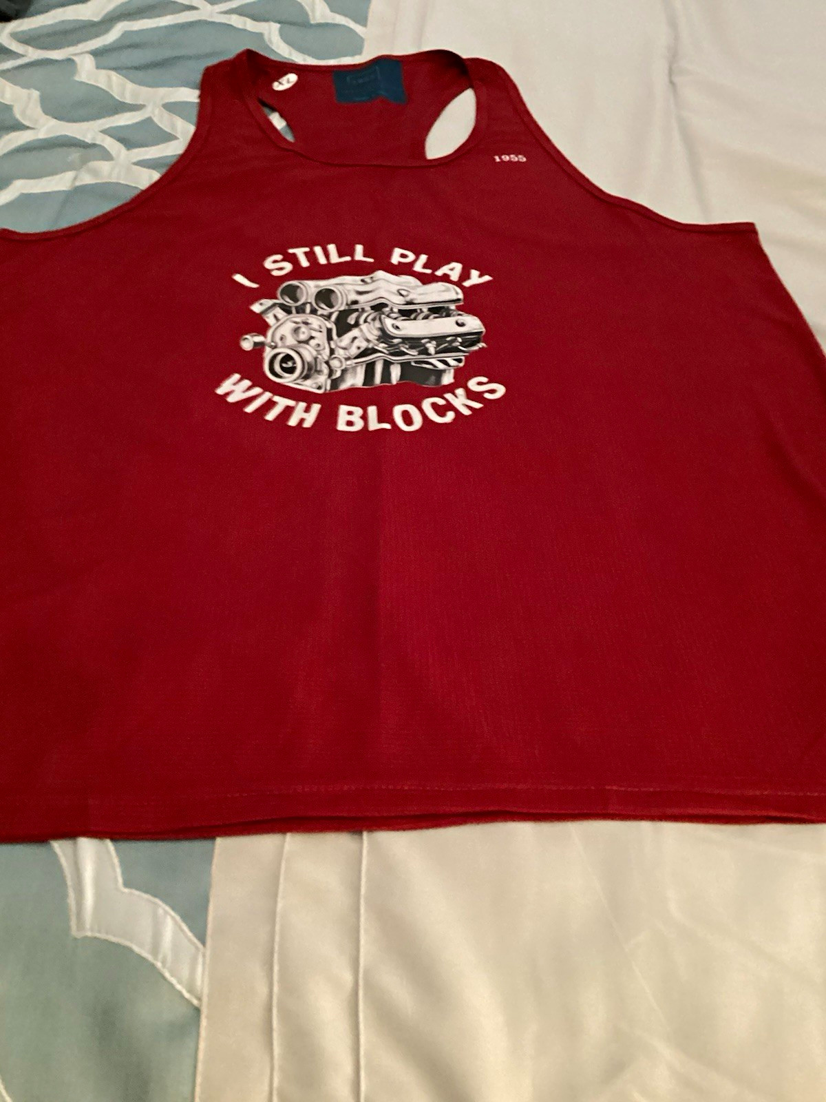 Men's XL Red Racerback Scoop Neck Graphic Print Tank Top “I Still Play...” gallery