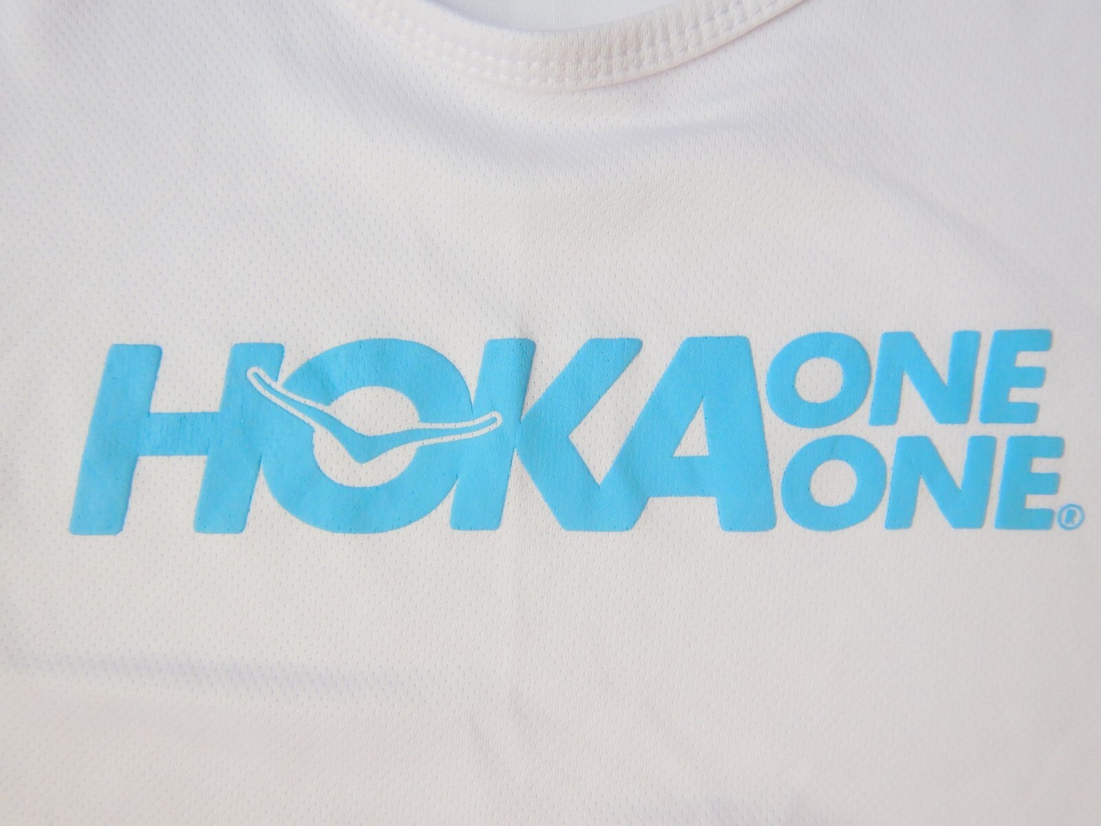 Hoka One One White Running Training Singlet - Size Medium gallery