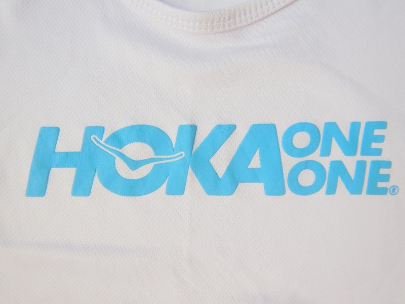 Hoka One One White Running Training Singlet - Size Medium gallery