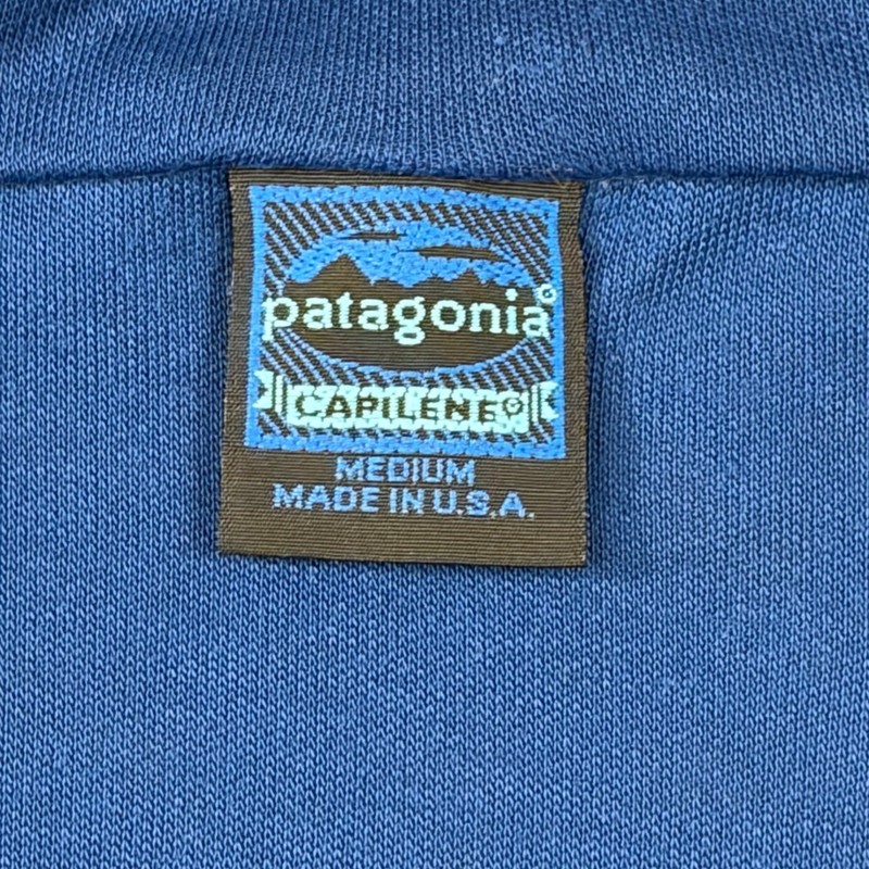 Patagonia Capilene 1/4 Zip Base Layer Pullover Blue Mens Medium Made in USA gallery